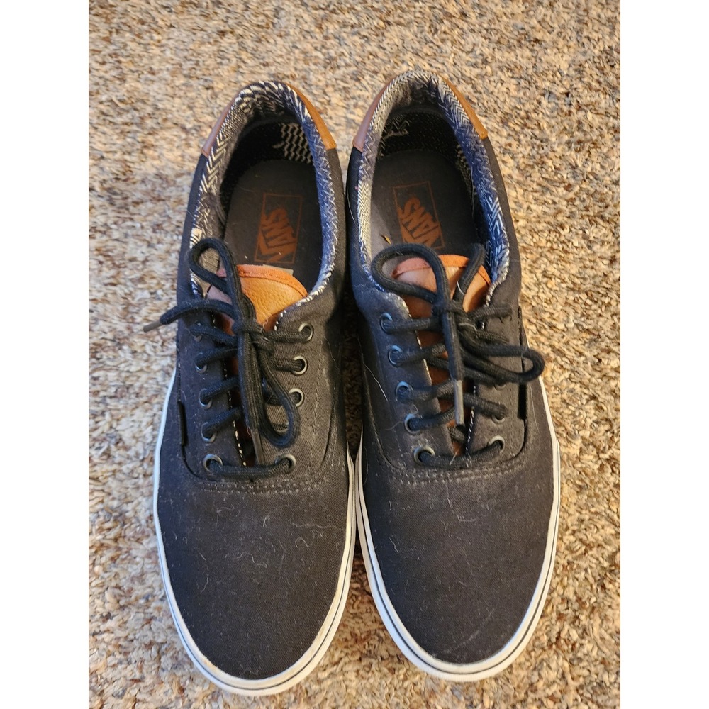 Vans Era 59 C&L Black Canvas Leather Skate Shoes Men's 12 Low Top Sneakers